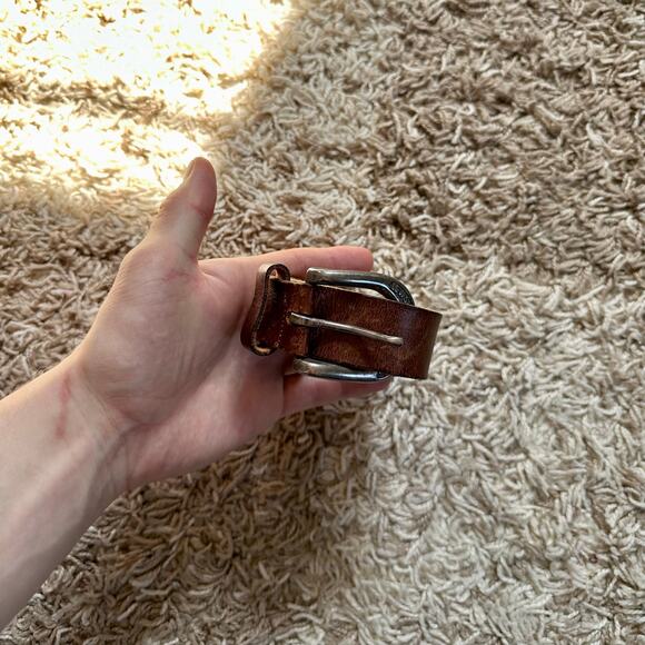 Vintage Levi’s Brown Leather Belt Western Made in USA 90s Men’s - Picture 1 of 8